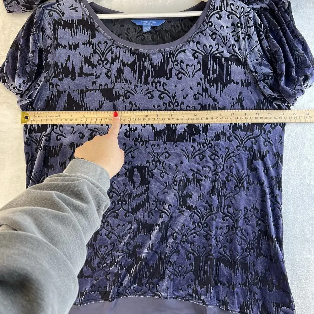 Simply Vera Wang XL Velvet Burnout Tunic Top Fairy Grunge Whimsigoth Fairycore - Picture 9 of 11
